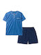 Ustyle Men's Summer Pajamas Set Light Blue