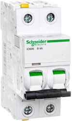 Circuit Breaker 2p B 4a 6ka Ac Ic60n-b4-2 A9f03204