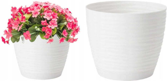 Form Plastic Topf Kunststoff White mit Untersetzer 10x10cm.
