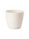 Form Plastic Topf Kunststoff Cream mit Untersetzer 12.7x11.8cm.