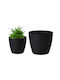 Form Plastic Topf Kunststoff Black mit Untersetzer 10x10cm.