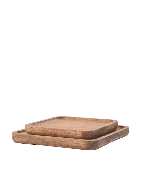 Estia Ξύλινος Δίσκος Σερβιρίσματος 15x15x2.5cm 2τμχ
