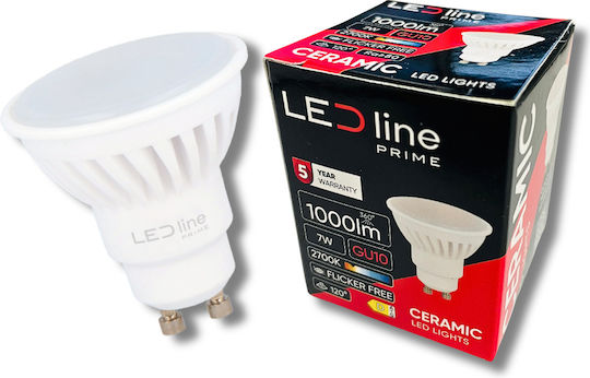 LED line Λάμπα LED 7W για Ντουί GU10 Θερμό Λευκό 1000lm