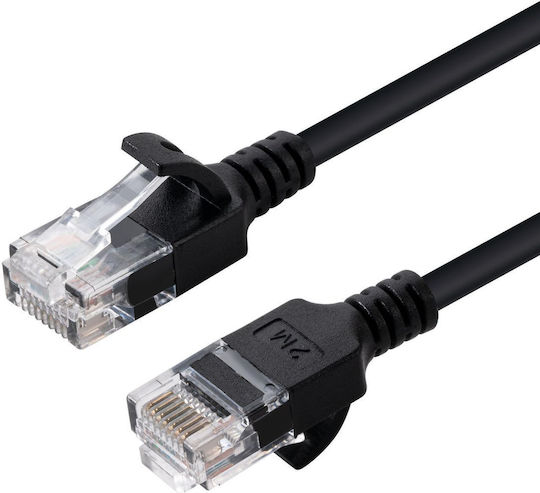 Microconnect Ethernet Cable U Utp Cat6a Slim 0.15m Black V-utp6a0015s-slim