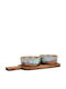 Estia Ceramic Dessert Divided Serving Plate with 2 Slots Allure Multicolour Ø9.5cm 9.5x25cm