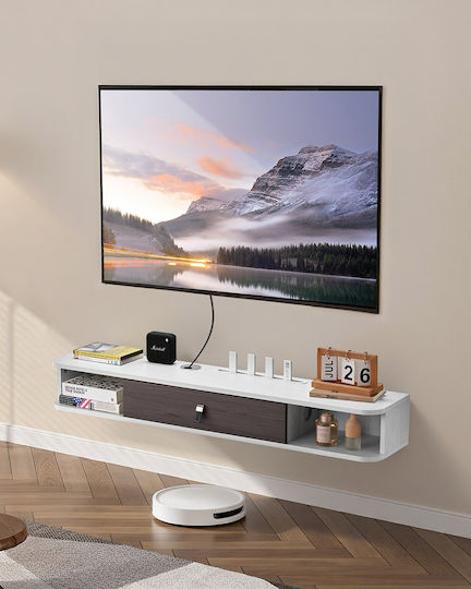 Vevor Floating Tv Stand 47 In Entertainment Center Power Cable Hole White
