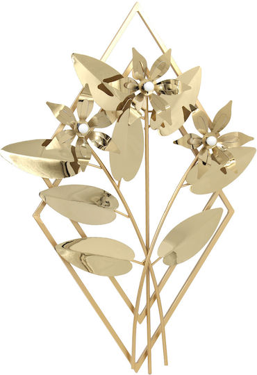 Keskor Wanddekoration Goldfarben aus Metall 60x42cm