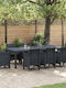 Τραπέζι Εξωτερικού Χώρου Rattan Ανθρακί 250x100x73εκ.
