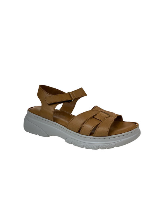 Women's Flat Sandals Anatomic Flatforms in Tabac Brown Color