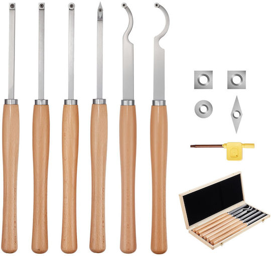 Vevor 6pcs Wood Lathe Chisel Set Hss Turning Tools Storage Box Lathe Finisher