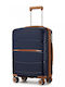 Miss Lulu Reisekoffer Kabine Marineblau und Braun mit 4 Räder Höhe 55cm