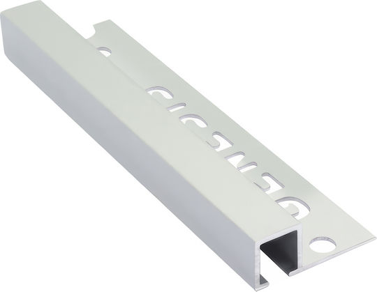 Genesis Aluminium Fliesenprofil Tdp120.81 Höhe 12mm Breite 10mm Länge Stange 2.5m 81 Mattes Silber