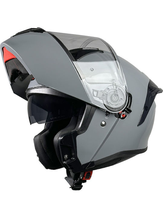 Pilot Zero SV Nardo Grey Gloss Κράνος Μηχανής Flip-Up ECE 22.06 1700gr με Sunvisor