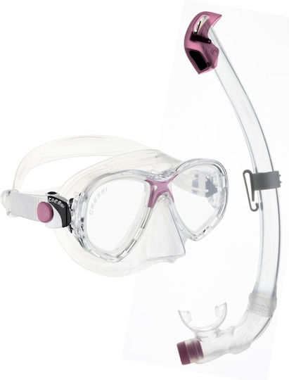 CressiSub Kids Silicone Diving Mask with Snorkel Marea Transparent