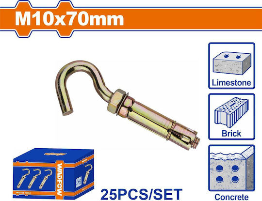 Wadfow Βίσμα Μεταλλικό Β.τ Γαντζό 10x70mm 25τεμ Wdq4533