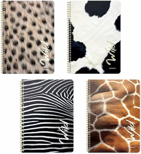 Logigraf Spiral Notebook Ruled B5 120 Sheets 4 Subjects Wild Multicolour 1pcs