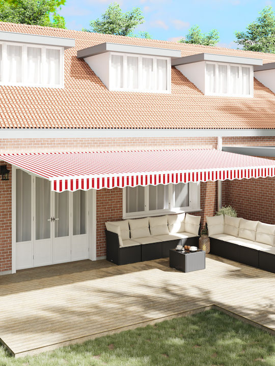 vidaXL Terrace Wall Tent with LED Light Red 6x3cm