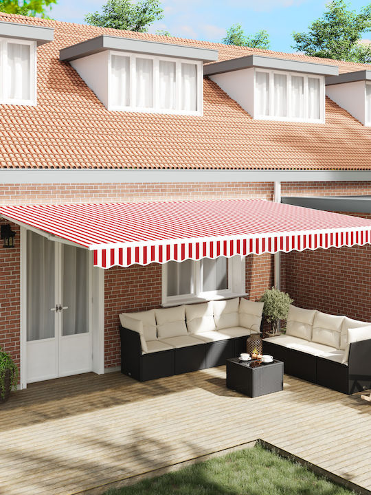 vidaXL Zelt Terrasse mit LEDs Rot 5x3.5m