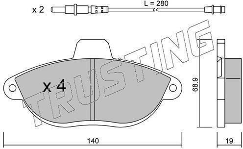 Brake Pads Front Citroen Jumpy Fiat Scudo Ulysse Peugeot Expert 1070-199