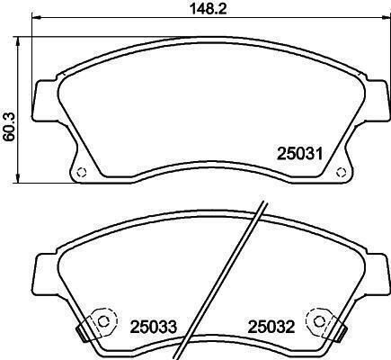 Front Brake Pads Opel Astra J Cruze 09-15 148x60x18.88 J3600913-10835