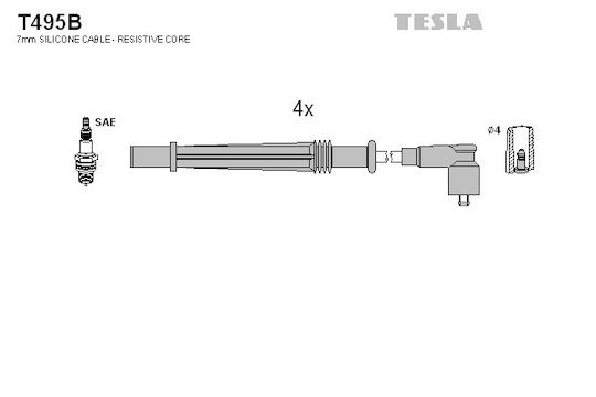 Set Spark Plugs For Renault Clio III 1.2 16v 05->Kangoo 1.2 16v-TW T495b-356
