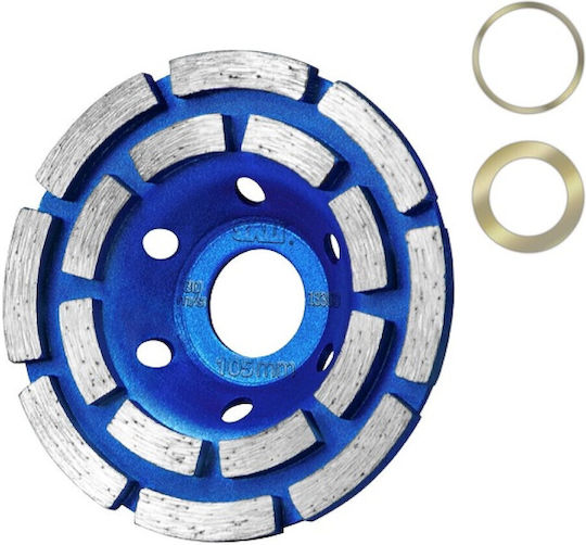 Double Row Diamond Grinding Wheel 105mm Polishing Surface Cleaning Stone Concrete Cement Marble Rock Granite 15376-15