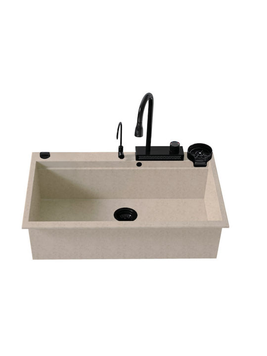 Sanitec Ultra Granite Drop-In Küchenspüle aus F...