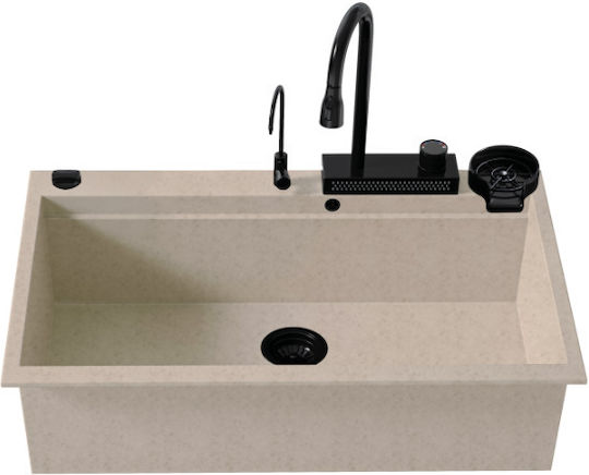 Sanitec Ultra Granite Ένθετος Συνθετικός 79x50cm Sabbia/Μαύρο Ματ Sanitec Ultra Granite Ένθετος Συνθετικός 79x50cm Sabbia/Μαύρο Ματ