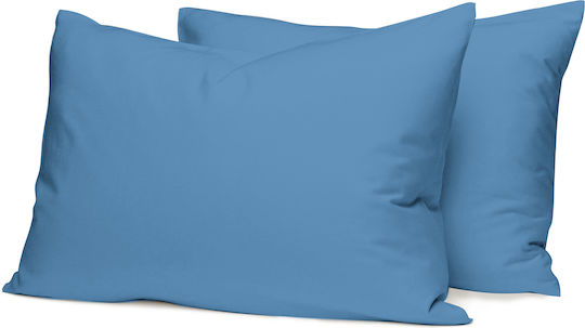 Palatex Set Cearșafuri Single cu Elastic 105x205+30cm. Solid Silver Lake Blue 3buc