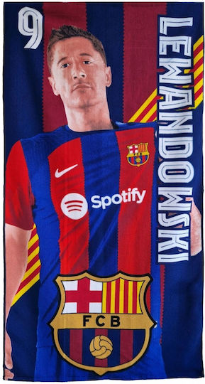 Плажна Кърпа Fc Barcelona Robert Lewandowski Микрофибър 70x140 120003