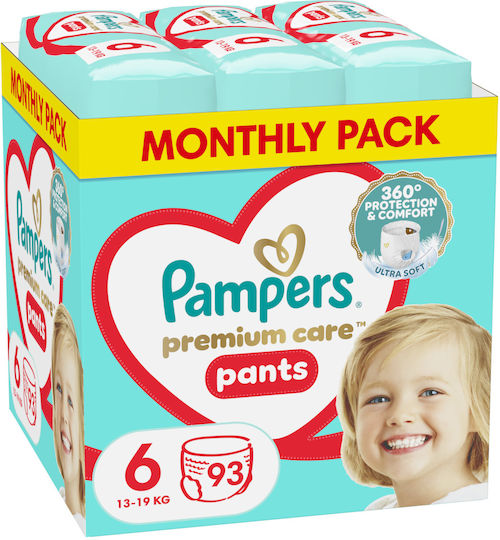 Pampers Πάνες Βρακάκι Premium Care Pants Monthly Pack No. 6 για 13-18kg 93τμχ