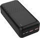 Platinet PMPB300P19 Power Bank 30000mAh 22.5W with 2 USB-A Ports and USB-C Port Power Delivery Black