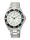 Q&Q Men's Watch Battery with Silver Metal Bracelet