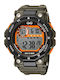 Q&Q Digital Men's Watch Battery with Green Rubber Strap