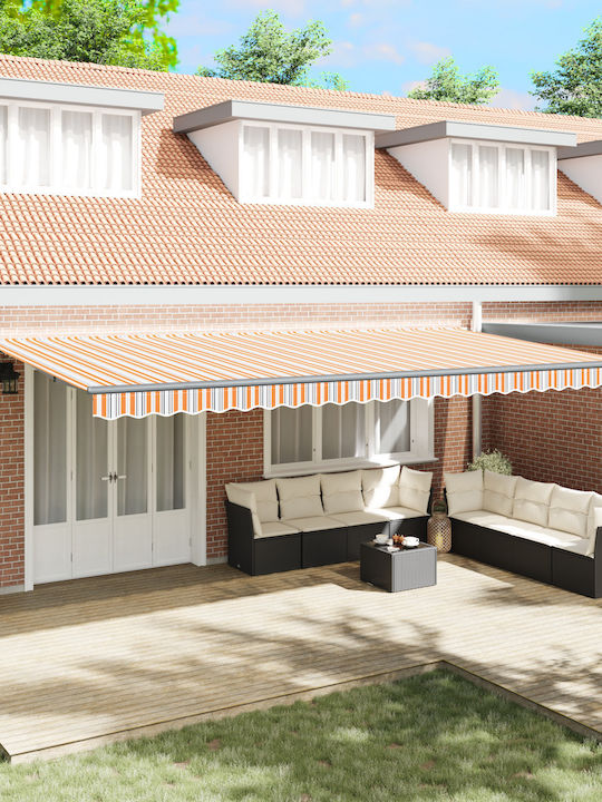vidaXL Terrace Wall Tent with LED Light Orange ...