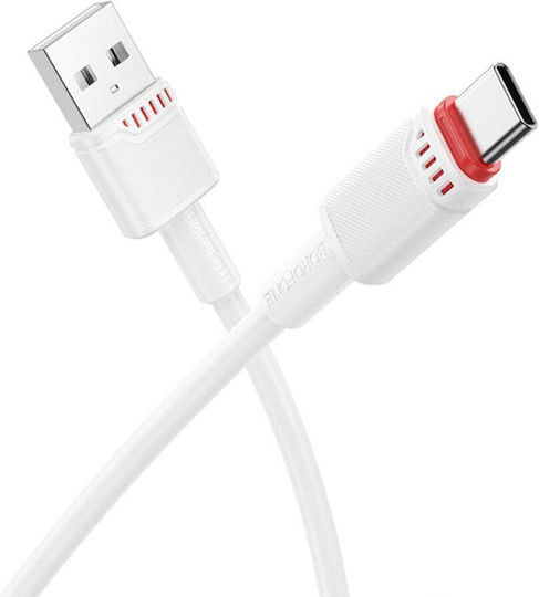 Borofone USB 2.0 Cable USB-C male - USB-A 18W Λευκό 1m tt101797