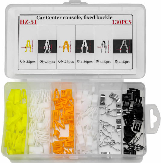Set of Plastic Fastening Clips 130 Pieces Car Center Console Hz-51