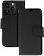 Fancy Umschlag Rückseite Leder / Stoff / Silikon Schwarz (Redmi Note 13 5G -> Redmi Note 13 5G)