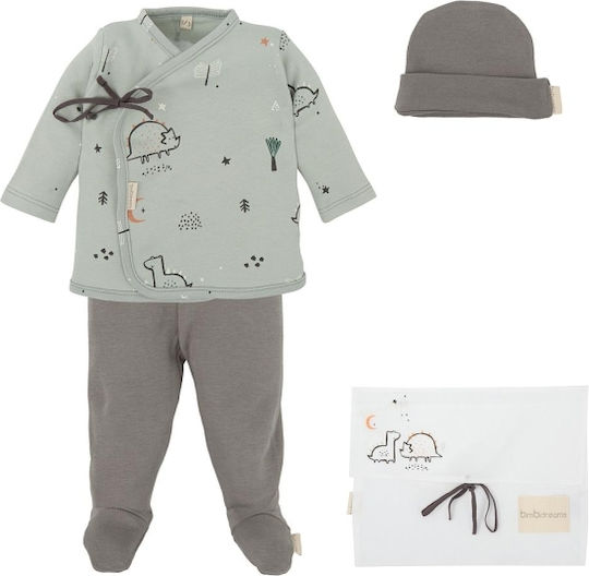 Bimbidreams Baby Clothes Gift Set Jurasic for Boy for 0-2 Months 4 Pieces