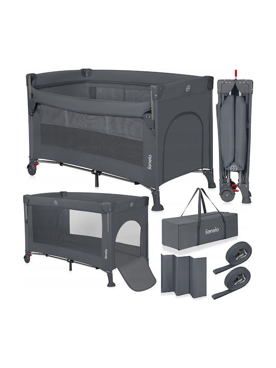 Lionelo Ellen Playpen 2 Levels with Mattress Gray