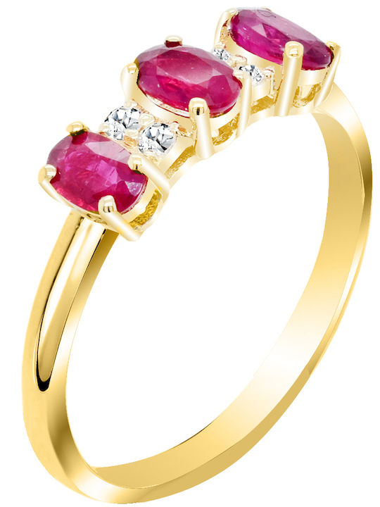 Xrisokosmima Ring with Diamond made of Gold 18K