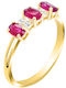 Xrisokosmima Ring with Diamond made of Gold 18K