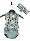 Ducksday Baby Bodysuit Set Sleeveless with Accessories Green 2pcs