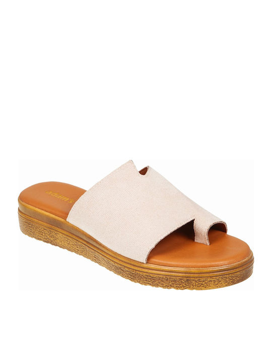 Adam's Shoes Women's Flat Sandals in Beige Color