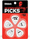 D'addario 1cwh6-10js Joe Satriani Signature White Heavy Picks Packaging 10 Pieces