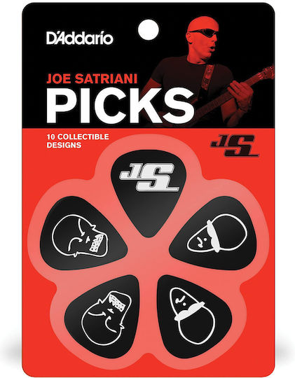 D'addario 1cbk4-10js Joe Satriani Signature Πένες Μαύρες Medium Συσκευασία 10 Τμχ