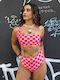 Swimsuit with Openings and Light Padding Pink / Red