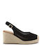 Damenplattformen im Espadrilles-Stil Schwarz