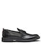 Lysander Δερμάτινα Ανδρικά Loafers σε Μαύρο Χρώμα