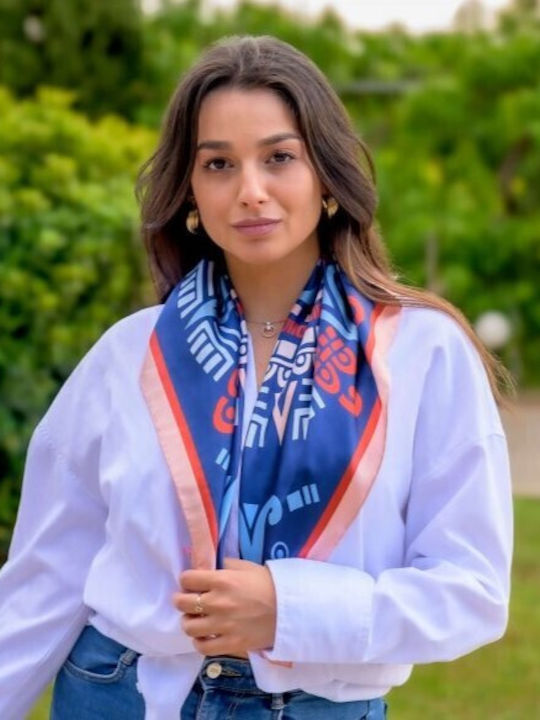 Kalfas Luxury Silk Γυναικείο Μεταξωτό Φουλάρι Πολύχρωμο